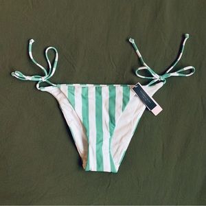 Victoria's Secret Swim Cheeky String Bikini Bottom Green Stripe Mix Match XS
